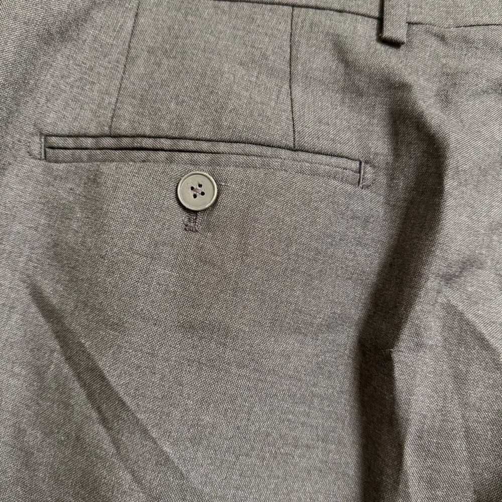 Calvin Klein Men's Jerome Charcoal Gray X Slim Fit Dress Suit Pants Flat Front 3 - Picture 8 of 9